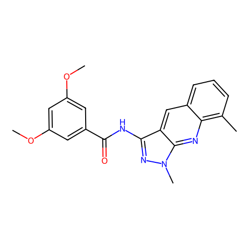 N-(1,8-dimethylpyrazolo[3,4-b]quinolin-3-yl)-3,5-dimethoxybenzamide structure