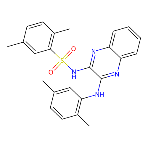 N-(3-((2,5-dimethylphenyl)amino)quinoxalin-2-yl)-2,5-dimethylbenzenesulfonamide structure