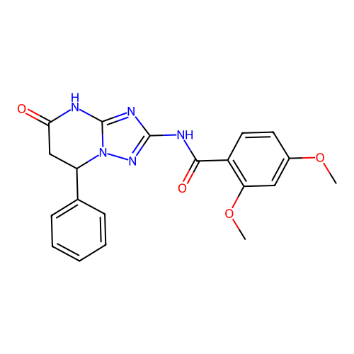 2,4-dimethoxy-N-(5-oxo-7-phenyl-3,5,6,7-tetrahydro[1,2,4]triazolo[1,5-a]pyrimidin-2-yl)benzamide structure