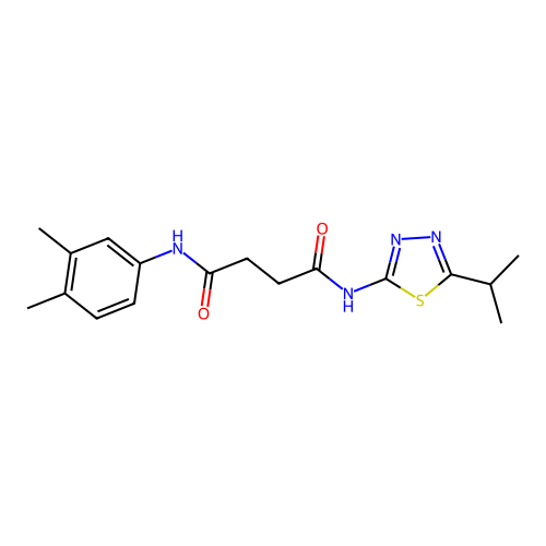 N1-(3,4-dimethylphenyl)-N4-(5-isopropyl-1,3,4-thiadiazol-2-yl)succinamide structure