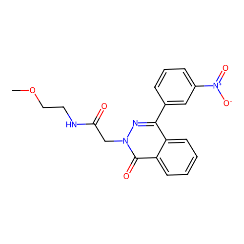 N-(2-methoxyethyl)-2-(4-(3-nitrophenyl)-1-oxophthalazin-2(1H)-yl)acetamide structure