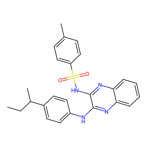 N-(3-{[4-(butan-2-yl)phenyl]amino}quinoxalin-2-yl)-4-methylbenzenesulfonamide structure