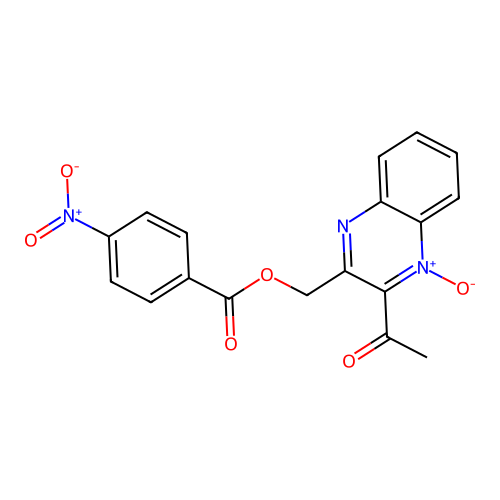 (3-Acetyl-4-oxidoquinoxalin-4-ium-2-yl)methyl 4-nitrobenzoate structure