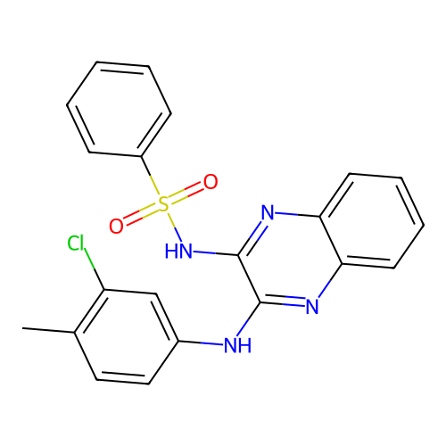 N-(3-((3-chloro-4-methylphenyl)amino)quinoxalin-2-yl)benzenesulfonamide structure