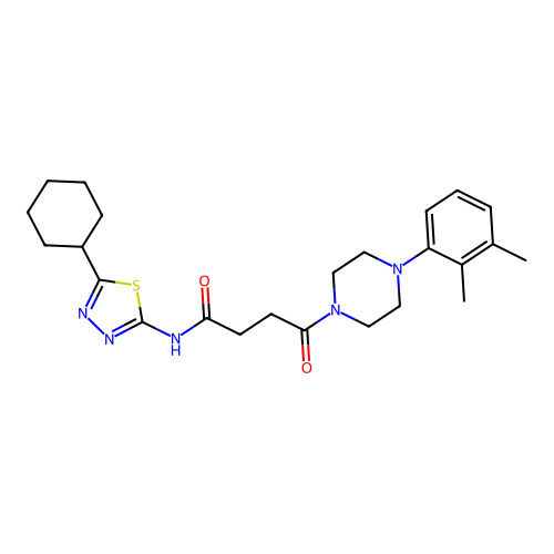 N-(5-cyclohexyl-1,3,4-thiadiazol-2-yl)-4-(4-(2,3-dimethylphenyl)piperazin-1-yl)-4-oxobutanamide structure
