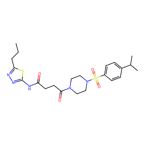 4-(4-((4-isopropylphenyl)sulfonyl)piperazin-1-yl)-4-oxo-N-(5-propyl-1,3,4-thiadiazol-2-yl)butanamide structure