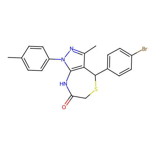 4-(4-BROMOPHENYL)-3-METHYL-1-(4-METHYLPHENYL)-1H,4H,6H,7H,8H-PYRAZOLO[3,4-E][1,4]THIAZEPIN-7-ONE structure