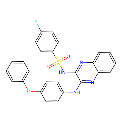 4-fluoro-N-(3-((4-phenoxyphenyl)amino)quinoxalin-2-yl)benzenesulfonamide structure