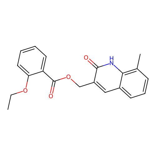 (8-Methyl-2-oxo-1,2-dihydroquinolin-3-yl)methyl 2-ethoxybenzoate structure