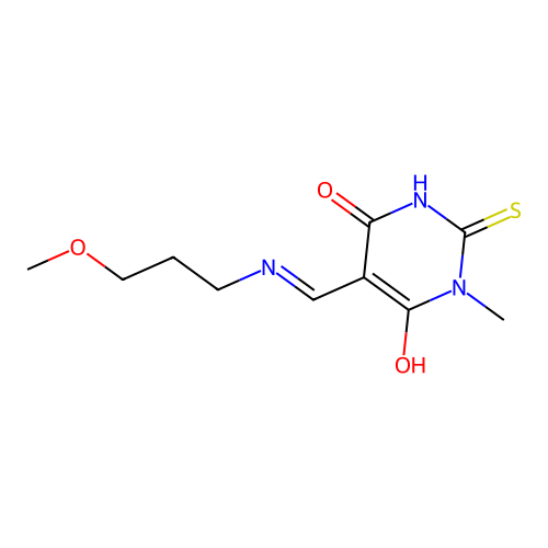 5-[(3-methoxypropylamino)methylidene]-1-methyl-2-sulfanylidene-1,3-diazinane-4,6-dione structure