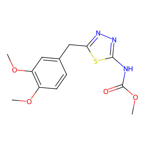 methyl [(2Z)-5-(3,4-dimethoxybenzyl)-1,3,4-thiadiazol-2(3H)-ylidene]carbamate structure