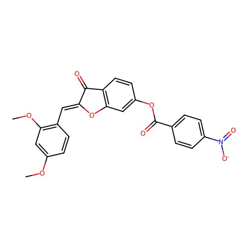2-[(2,4-Dimethoxyphenyl)methylene]-3-oxobenzo[3,4-b]furan-6-yl 4-nitrobenzoate structure