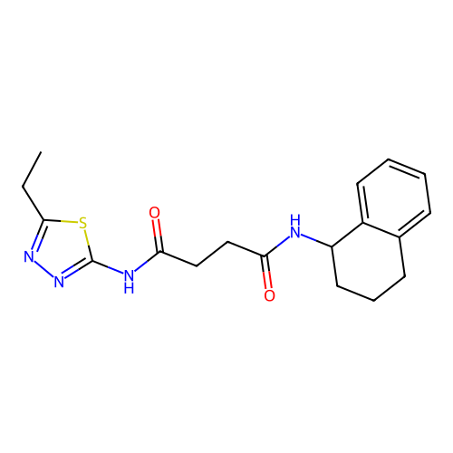 N'-(5-ethyl-1,3,4-thiadiazol-2-yl)-N-(1,2,3,4-tetrahydronaphthalen-1-yl)butanediamide structure