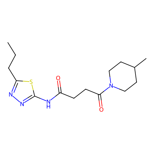 4-(4-methylpiperidin-1-yl)-4-oxo-N-(5-propyl-1,3,4-thiadiazol-2-yl)butanamide structure