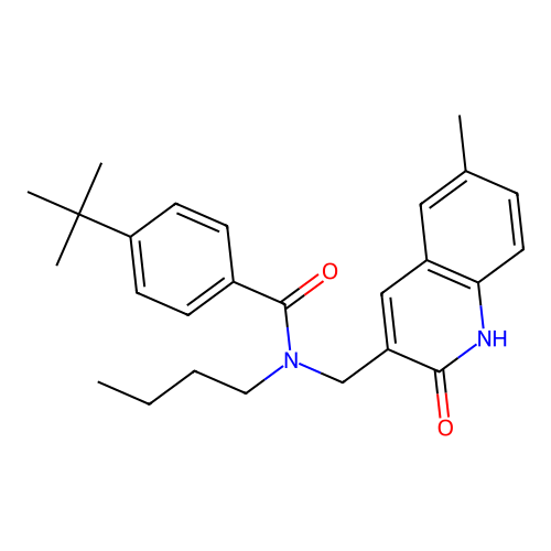 N-butyl-4-tert-butyl-N-[(6-methyl-2-oxo-1H-quinolin-3-yl)methyl]benzamide structure