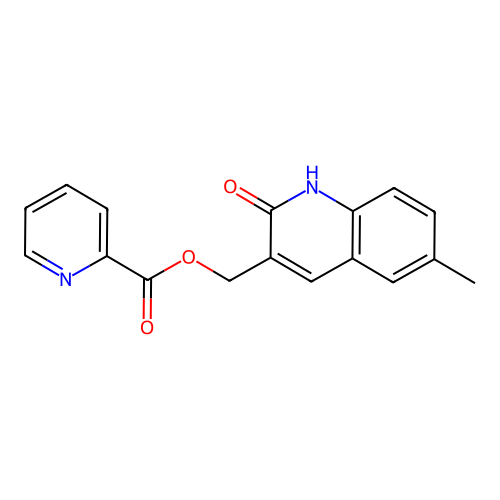 (6-Methyl-2-oxo-1,2-dihydroquinolin-3-yl)methyl pyridine-2-carboxylate structure