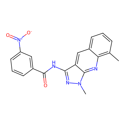 N-(1,8-dimethylpyrazolo[3,4-b]quinolin-3-yl)-3-nitrobenzamide structure
