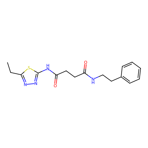 N1-(5-ethyl-1,3,4-thiadiazol-2-yl)-N4-phenethylsuccinamide structure