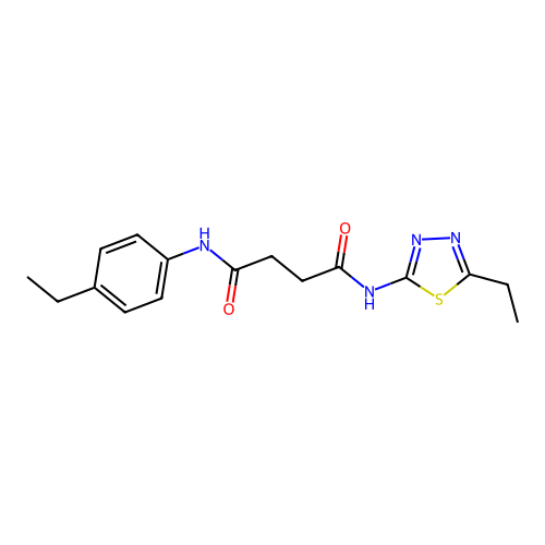 N-(4-ethylphenyl)-N'-[(2E)-5-ethyl-1,3,4-thiadiazol-2(3H)-ylidene]butanediamide structure