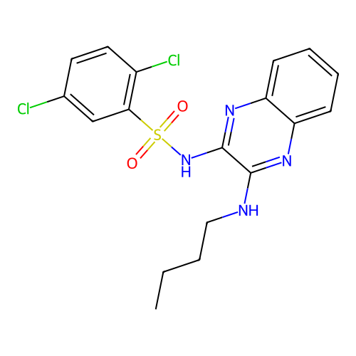 N-[3-(butylamino)quinoxalin-2-yl]-2,5-dichlorobenzenesulfonamide structure