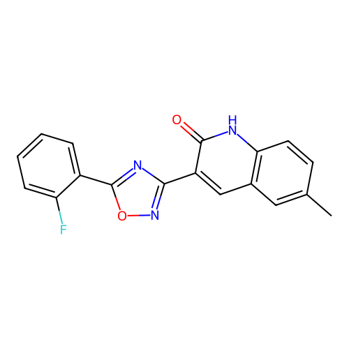 3-(5-(2-Fluorophenyl)-1,2,4-oxadiazol-3-yl)-6-methylquinolin-2-ol structure