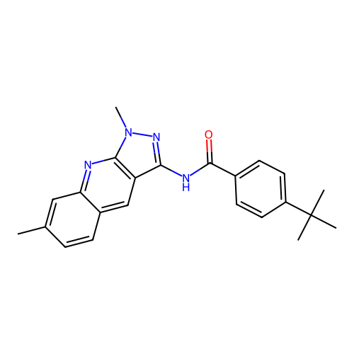 4-tert-butyl-N-(1,7-dimethylpyrazolo[3,4-b]quinolin-3-yl)benzamide structure