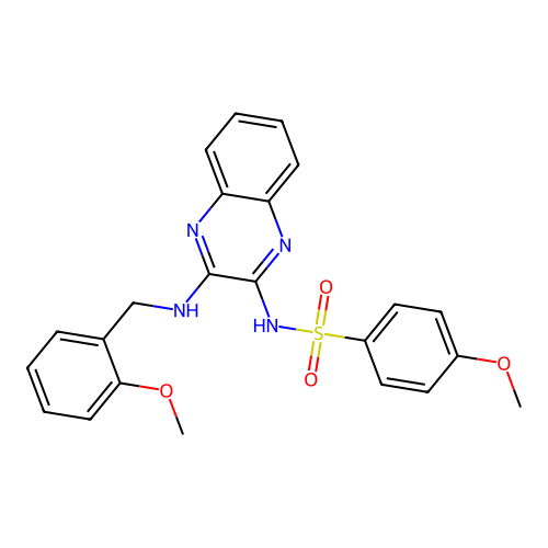 4-methoxy-N-{3-[(2-methoxybenzyl)amino]quinoxalin-2-yl}benzenesulfonamide structure