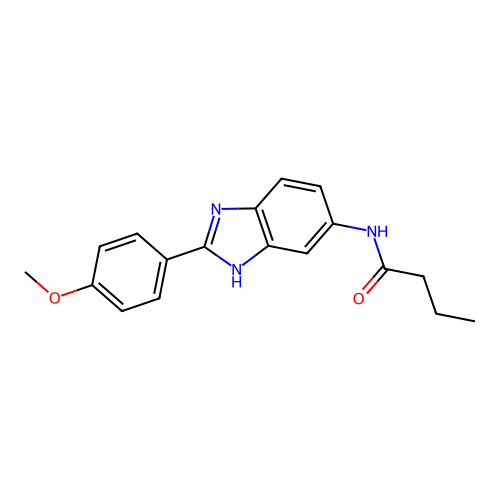 N-[2-(4-methoxyphenyl)-1H-benzimidazol-5-yl]butanamide structure