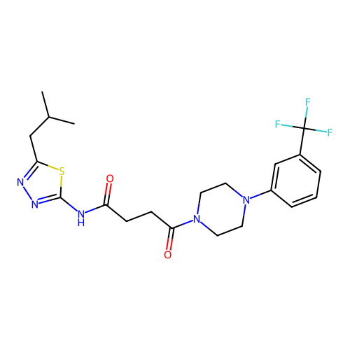 N-(5-isobutyl-1,3,4-thiadiazol-2-yl)-4-oxo-4-(4-(3-(trifluoromethyl)phenyl)piperazin-1-yl)butanamide structure