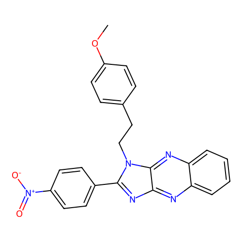 1-[2-(4-methoxyphenyl)ethyl]-2-(4-nitrophenyl)-1H-imidazo[4,5-b]quinoxaline structure