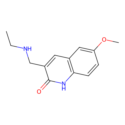 3-[(ethylamino)methyl]-6-methoxyquinolin-2(1H)-one structure