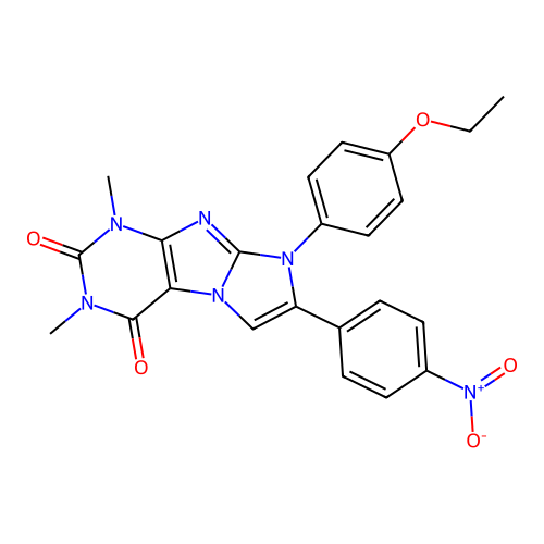 8-(4-ethoxyphenyl)-1,3-dimethyl-7-(4-nitrophenyl)-1H-imidazo[2,1-f]purine-2,4(3H,8H)-dione structure