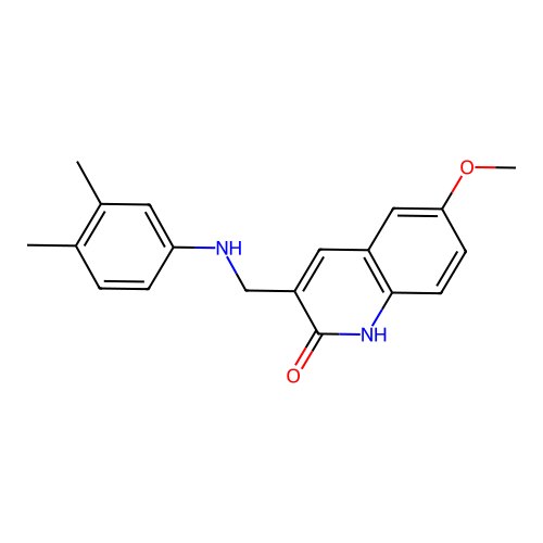 3-[(3,4-Dimethyl-phenylamino)-methyl]-6-methoxy-quinolin-2-ol structure