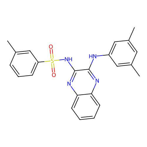 N-(3-((3,5-dimethylphenyl)amino)quinoxalin-2-yl)-3-methylbenzenesulfonamide structure