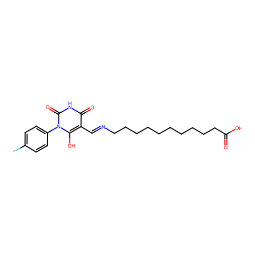 11-[[1-(4-fluorophenyl)-2,4,6-trioxo-1,3-diazinan-5-ylidene]methylamino]undecanoic Acid structure