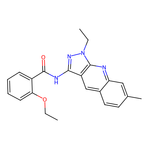 2-ethoxy-N-(1-ethyl-7-methylpyrazolo[3,4-b]quinolin-3-yl)benzamide structure