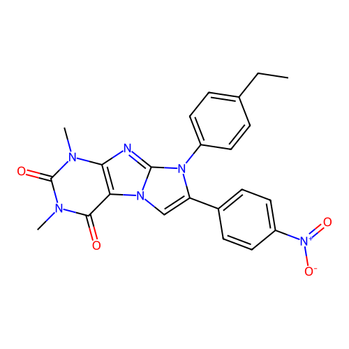 8-(4-ethylphenyl)-1,3-dimethyl-7-(4-nitrophenyl)-1H-imidazo[2,1-f]purine-2,4(3H,8H)-dione structure