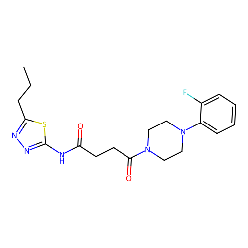 4-(4-(2-fluorophenyl)piperazin-1-yl)-4-oxo-N-(5-propyl-1,3,4-thiadiazol-2-yl)butanamide structure