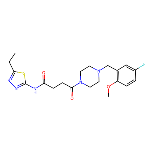 N-(5-ethyl-1,3,4-thiadiazol-2-yl)-4-(4-(5-fluoro-2-methoxybenzyl)piperazin-1-yl)-4-oxobutanamide structure