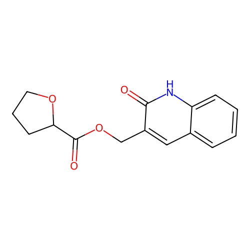 (2-Oxo-1,2-dihydroquinolin-3-yl)methyl tetrahydrofuran-2-carboxylate structure