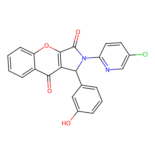 2-(5-chloropyridin-2-yl)-1-(3-hydroxyphenyl)-1,2-dihydrochromeno[2,3-c]pyrrole-3,9-dione structure