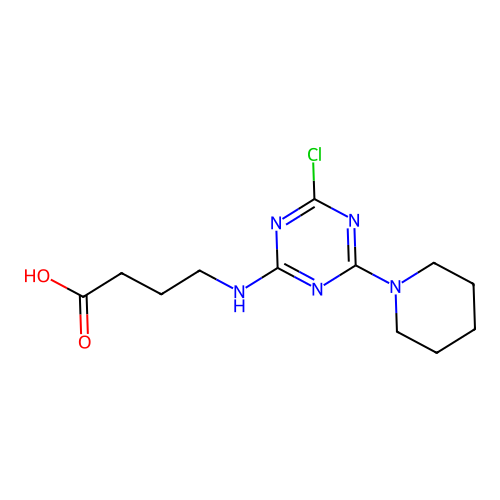 4-((4-Chloro-6-(piperidin-1-yl)-1,3,5-triazin-2-yl)amino)butanoic acid structure