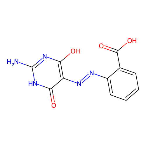 2-[2-(2-amino-4,6-dioxo-1H-pyrimidin-5-ylidene)hydrazinyl]benzoic Acid structure