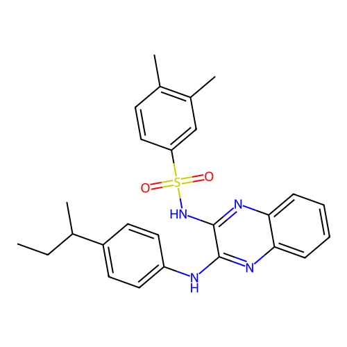 N-[3-(4-butan-2-ylanilino)quinoxalin-2-yl]-3,4-dimethylbenzenesulfonamide structure