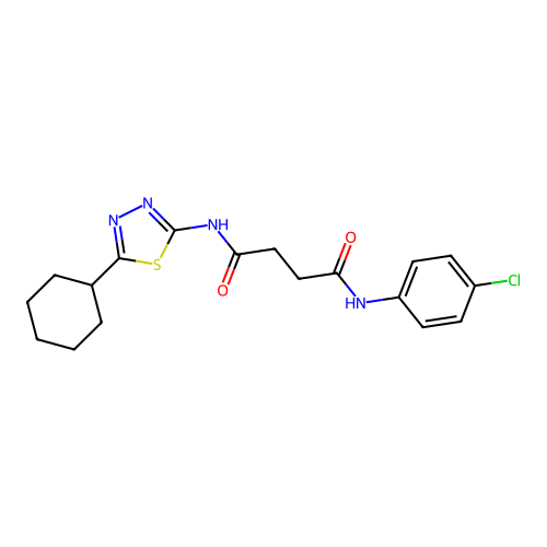 N-(4-chlorophenyl)-N'-(5-cyclohexyl-1,3,4-thiadiazol-2-yl)butanediamide structure