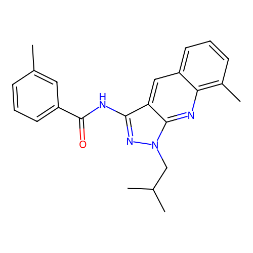 3-methyl-N-[8-methyl-1-(2-methylpropyl)pyrazolo[3,4-b]quinolin-3-yl]benzamide structure