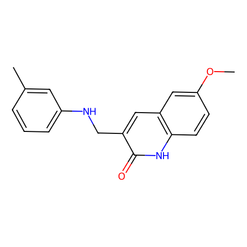 6-methoxy-3-[(3-methylanilino)methyl]-1H-quinolin-2-one structure