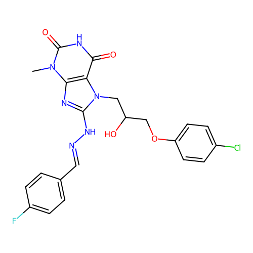 C22H20ClFN6O4 structure