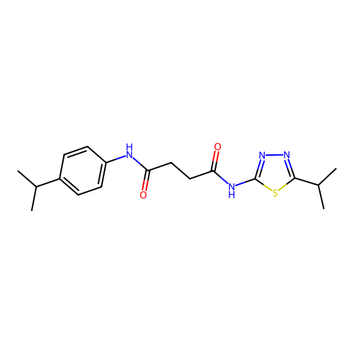 N1-(5-isopropyl-1,3,4-thiadiazol-2-yl)-N4-(4-isopropylphenyl)succinamide structure