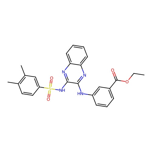 Ethyl 3-[(3-{[(3,4-dimethylphenyl)sulfonyl]amino}quinoxalin-2-yl)amino]benzoate structure
